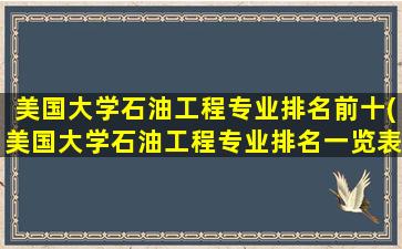 美国大学石油工程专业排名前十(美国大学石油工程专业排名一览表)