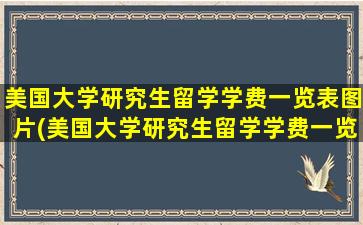 美国大学研究生留学学费一览表图片(美国大学研究生留学学费一览表最新)