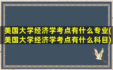 美国大学经济学考点有什么专业(美国大学经济学考点有什么科目)