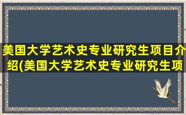 美国大学艺术史专业研究生项目介绍(美国大学艺术史专业研究生项目介绍书)