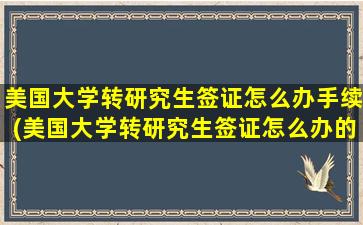 美国大学转研究生签证怎么办手续(美国大学转研究生签证怎么办的)