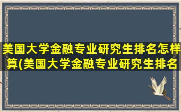 美国大学金融专业研究生排名怎样算(美国大学金融专业研究生排名榜)