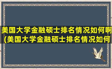 美国大学金融硕士排名情况如何啊(美国大学金融硕士排名情况如何知乎)