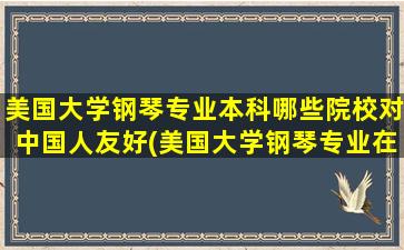 美国大学钢琴专业本科哪些院校对中国人友好(美国大学钢琴专业在国内招生)