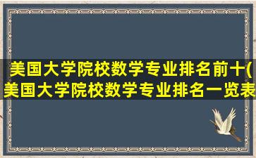 美国大学院校数学专业排名前十(美国大学院校数学专业排名一览表)