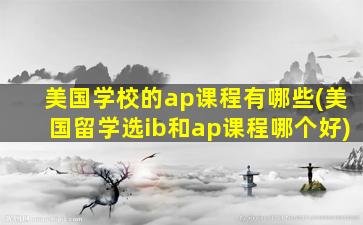 美国学校的ap课程有哪些(美国留学选ib和ap课程哪个好)