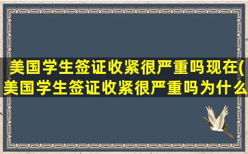 美国学生签证收紧很严重吗现在(美国学生签证收紧很严重吗为什么)