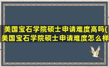 美国宝石学院硕士申请难度高吗(美国宝石学院硕士申请难度怎么样)