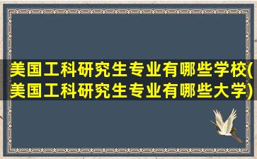 美国工科研究生专业有哪些学校(美国工科研究生专业有哪些大学)