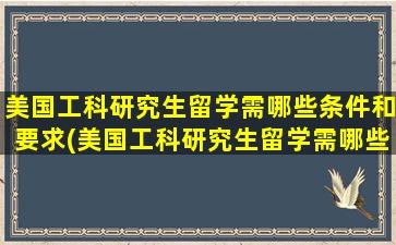 美国工科研究生留学需哪些条件和要求(美国工科研究生留学需哪些条件和学费)