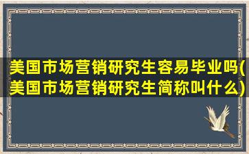 美国市场营销研究生容易毕业吗(美国市场营销研究生简称叫什么)