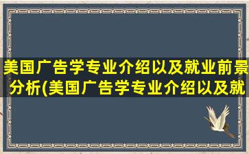 美国广告学专业介绍以及就业前景分析(美国广告学专业介绍以及就业前景怎么样)