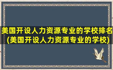 美国开设人力资源专业的学校排名(美国开设人力资源专业的学校)