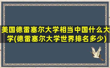 美国德雷塞尔大学相当中国什么大学(德雷塞尔大学世界排名多少)