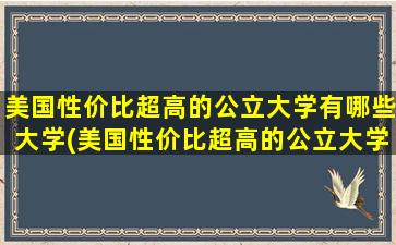 美国性价比超高的公立大学有哪些大学(美国性价比超高的公立大学有哪些呢)