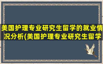 美国护理专业研究生留学的就业情况分析(美国护理专业研究生留学的就业情况怎么样)