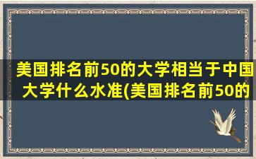 美国排名前50的大学相当于中国大学什么水准(美国排名前50的大学在世界排名)