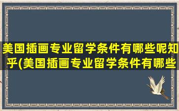 美国插画专业留学条件有哪些呢知乎(美国插画专业留学条件有哪些呢男生)