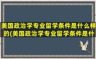 美国政治学专业留学条件是什么样的(美国政治学专业留学条件是什么呢)