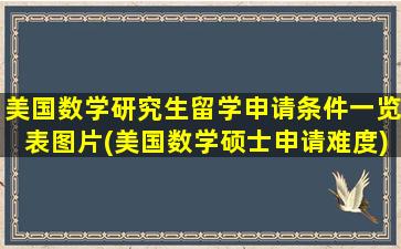 美国数学研究生留学申请条件一览表图片(美国数学硕士申请难度)