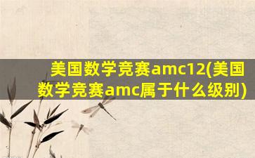 美国数学竞赛amc12(美国数学竞赛amc属于什么级别)