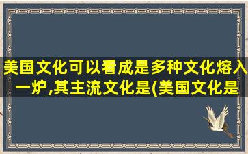 美国文化可以看成是多种文化熔入一炉,其主流文化是(美国文化是什么文化)