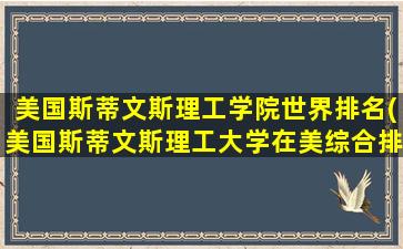 美国斯蒂文斯理工学院世界排名(美国斯蒂文斯理工大学在美综合排名)