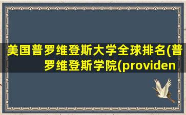 美国普罗维登斯大学全球排名(普罗维登斯学院(providence))