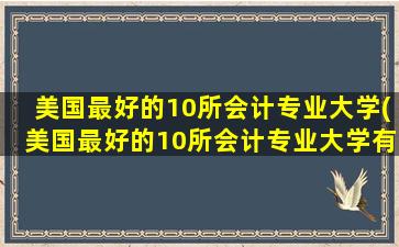 美国最好的10所会计专业大学(美国最好的10所会计专业大学有哪些)