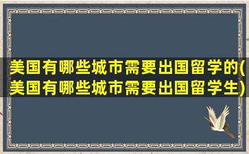 美国有哪些城市需要出国留学的(美国有哪些城市需要出国留学生)