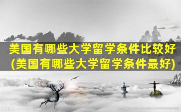 美国有哪些大学留学条件比较好(美国有哪些大学留学条件最好)