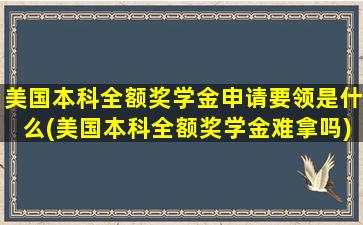 美国本科全额奖学金申请要领是什么(美国本科全额奖学金难拿吗)