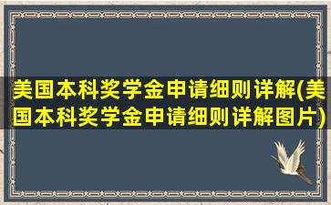 美国本科奖学金申请细则详解(美国本科奖学金申请细则详解图片)