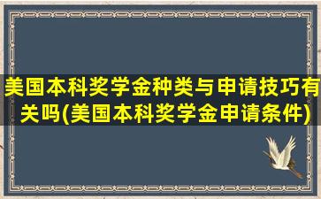 美国本科奖学金种类与申请技巧有关吗(美国本科奖学金申请条件)