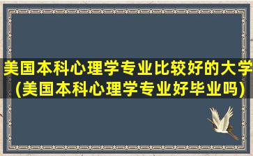 美国本科心理学专业比较好的大学(美国本科心理学专业好毕业吗)