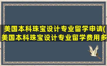 美国本科珠宝设计专业留学申请(美国本科珠宝设计专业留学费用多少)