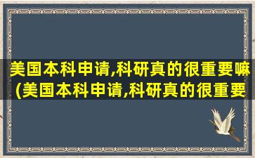 美国本科申请,科研真的很重要嘛(美国本科申请,科研真的很重要吗知乎)