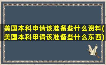 美国本科申请该准备些什么资料(美国本科申请该准备些什么东西)