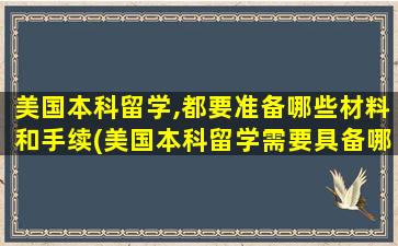 美国本科留学,都要准备哪些材料和手续(美国本科留学需要具备哪些条件)