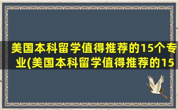 美国本科留学值得推荐的15个专业(美国本科留学值得推荐的15个专业排名)