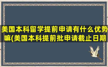 美国本科留学提前申请有什么优势嘛(美国本科提前批申请截止日期)