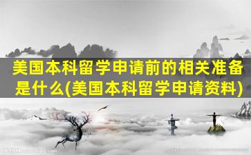 美国本科留学申请前的相关准备是什么(美国本科留学申请资料)