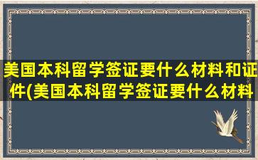 美国本科留学签证要什么材料和证件(美国本科留学签证要什么材料办理)