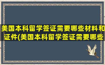 美国本科留学签证需要哪些材料和证件(美国本科留学签证需要哪些材料呢)