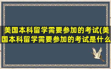 美国本科留学需要参加的考试(美国本科留学需要参加的考试是什么)