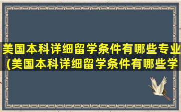 美国本科详细留学条件有哪些专业(美国本科详细留学条件有哪些学校)