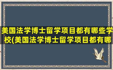 美国法学博士留学项目都有哪些学校(美国法学博士留学项目都有哪些呢)