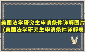 美国法学研究生申请条件详解图片(美国法学研究生申请条件详解表)