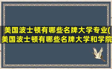 美国波士顿有哪些名牌大学专业(美国波士顿有哪些名牌大学和学院)