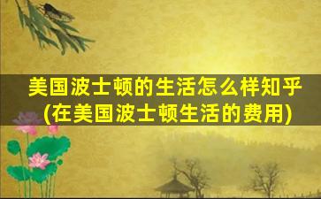 美国波士顿的生活怎么样知乎(在美国波士顿生活的费用)